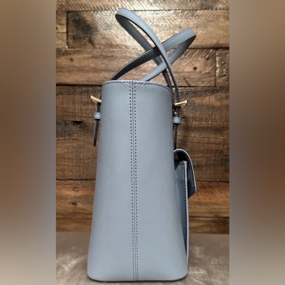 MICHAEL KORS Saffiano Sky Blue Tote Bag - Picture 7 of 10